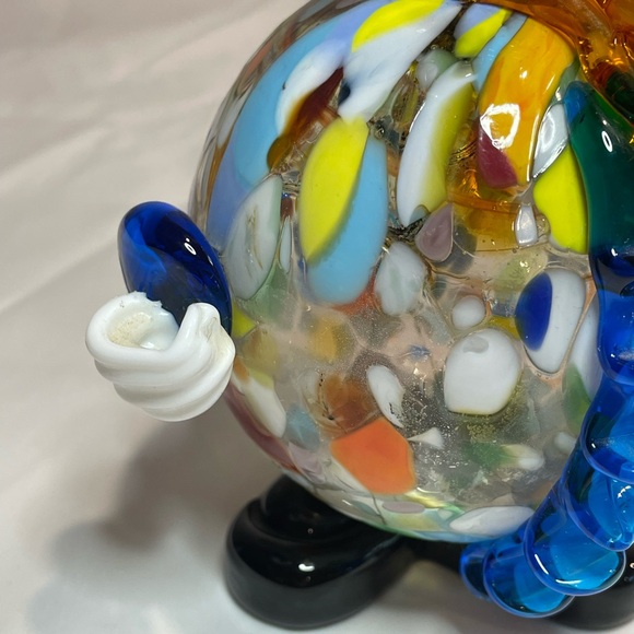 Original Vintage Round Murano Glass Clown Figurine 6" - Picture 8 of 9
